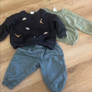 Zara Kids Green and Blue Jogger Set
